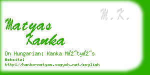 matyas kanka business card